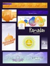 Colorful social media and marketing headers, posts, ads or banners for holy month of muslim community, Ramadan Kareem Royalty Free Stock Photo