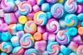 Colorful creative tasty marshmallow background