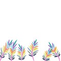 Colorful Creative Text Banner Palm Tree On White Background