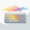 Colorful Creative Wave from Computer Keyboard Royalty Free Stock Photo