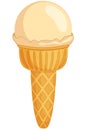 Colorful creme brulee ice cream cone icon.