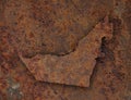 Map of United Arab Emirates on rusty metal