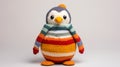 Colorful Crochet Penguin Toy With Knitted Scarf