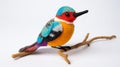 Colorful Crocheted Hummingbird Toy With Constructivist Style