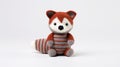 Colorful Crocheted Red Fox Doll - Striped Compositions - Animal Motifs