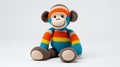 Colorful Crocheted Stuffed Monkey - Vibrant And Playful Toy