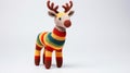 Colorful Crocheted Toy Animal Deer With Horizontal Stripes