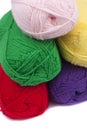 Colorful crochets of yarn Royalty Free Stock Photo