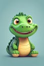 Colorful Crocodile Character Design - Ideal for Children& x27;s Books and Materials