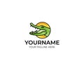 Colorful crocodile logo template. Alligator vector design