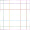 Colorful crosshatch, scribble sketch lines. Random multicolor grid, mesh. Intersect stripes. Asymmetric pattern of irregular, Royalty Free Stock Photo