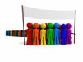 Colorful crowd with a banner Royalty Free Stock Photo
