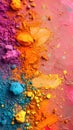 Colorful crushed eyeshadow. Eye shadow matte multicolored texture. Bright gulaal powder colors. Indian Holi Color Festival