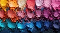 Colorful crushed eyeshadows as background, makeup and beauty products