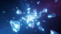 Abstract Crystal Explosion Digital Background Effect Animation Royalty Free Stock Photo