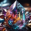 Colorful crystal. Large colorful crystal. Giant colorful crystal.