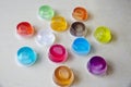 Colorful crystal mud in packages