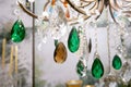 Colorful crystal strass lamp detai Royalty Free Stock Photo