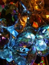 Colorful crystals on isolated background. Multicolored shiny crystals