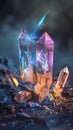 Colorful crystals with light refraction Royalty Free Stock Photo