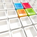 Colorful cube cell composition as abstract background Royalty Free Stock Photo