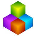 Colorful cube icon. Modern, bright generic icon / logo w stacked