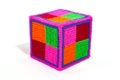 Colorful cube make from knitting wool