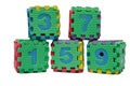 Colorful cube puzzle of odd numbers Royalty Free Stock Photo