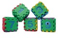 Colorful cube puzzle of odd numbers Royalty Free Stock Photo