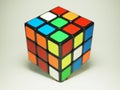 Logic game. Spending time. Cube on the white background.