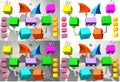 Colorful cubes with arrows 3D