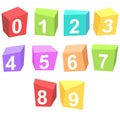 Colorful cubes digits Royalty Free Stock Photo