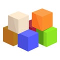 Colorful cubes icon cartoon vector. Game piece play Royalty Free Stock Photo