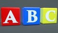 Colorful cubes with letter A,B,C concept Royalty Free Stock Photo
