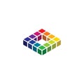 colorful cubes logo icon design Royalty Free Stock Photo