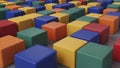 Colorful Cubes Patterned Arrangement on Floor Royalty Free Stock Photo