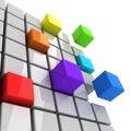 Colorful cubes spectrum concept