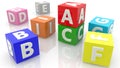 Colorful cubes with various letters