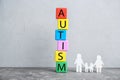 Colorful cubes with word AUTISM