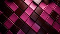 Colorful cubic 3d shape texture background. Raspberry pink and dark chocolate color palette