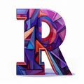 Colorful Cubism Letter R Clipart With Vibrant Caricatures