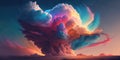 A Colorful Cumulonimbus Cloud with Lights