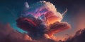 A Colorful Cumulonimbus Cloud with Lights