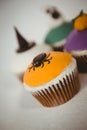 Colorful cup cakes over white background Royalty Free Stock Photo