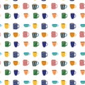 Colorful cup pattern in flat vector style Royalty Free Stock Photo