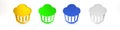 Colorful Cupcake icon isolated on white background. Minimalism concept. 3D render illustration Royalty Free Stock Photo