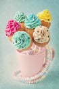 Colorful cupcake pops Royalty Free Stock Photo