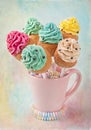 Colorful cupcake pops