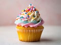 Colorful cupcake with sprinkles