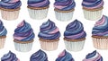 Colorful Cupcakes with Blue Pink Frosting Royalty Free Stock Photo